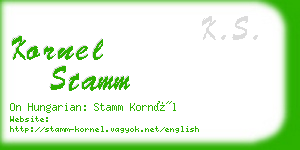 kornel stamm business card